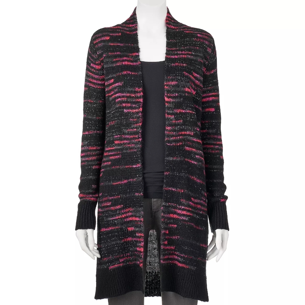 Women's Apt. 9 Space-Dyed Open Front Long Cardigan Sweater Size XL